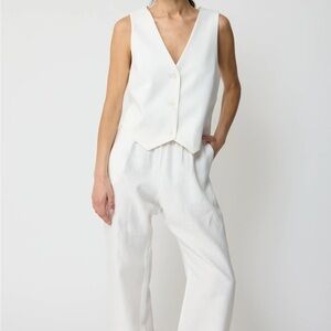 NWT Almina Concept White Women's Linen Vest